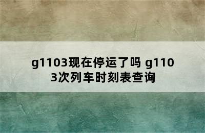 g1103现在停运了吗 g1103次列车时刻表查询